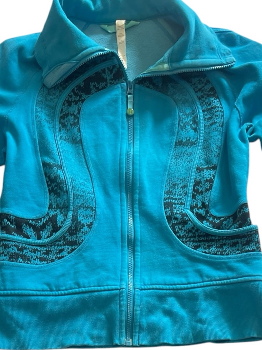 Lululemon Vintage Scuba Turquoise/Teal Blue Full Zip Front Size 10